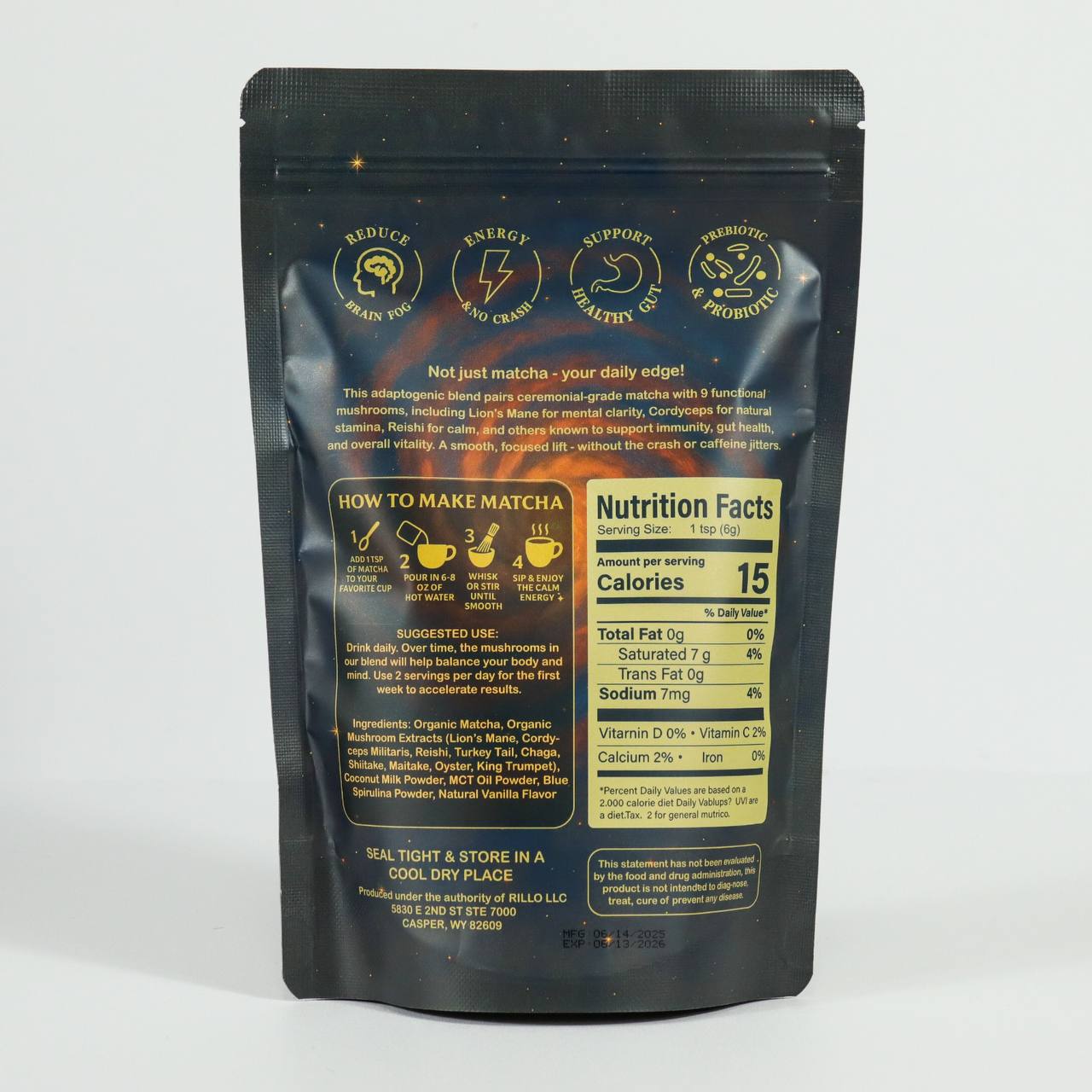 MINDEZY Matcha with Mushrooms - Focused Energy for Mind & Body (30 Servings)
