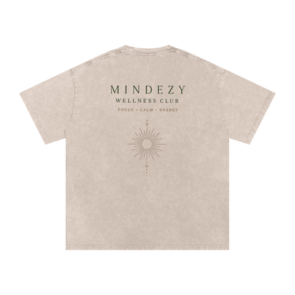 "Good Energy Starts Within" - Washed  Oversized Cotton, Premium Mindezy T-Shirt