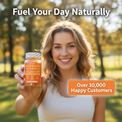MINDEZY Mushroom Gummies 10-Plex with Lion’s Mane, Raspberry Flavor | 60 Vegan Gummies