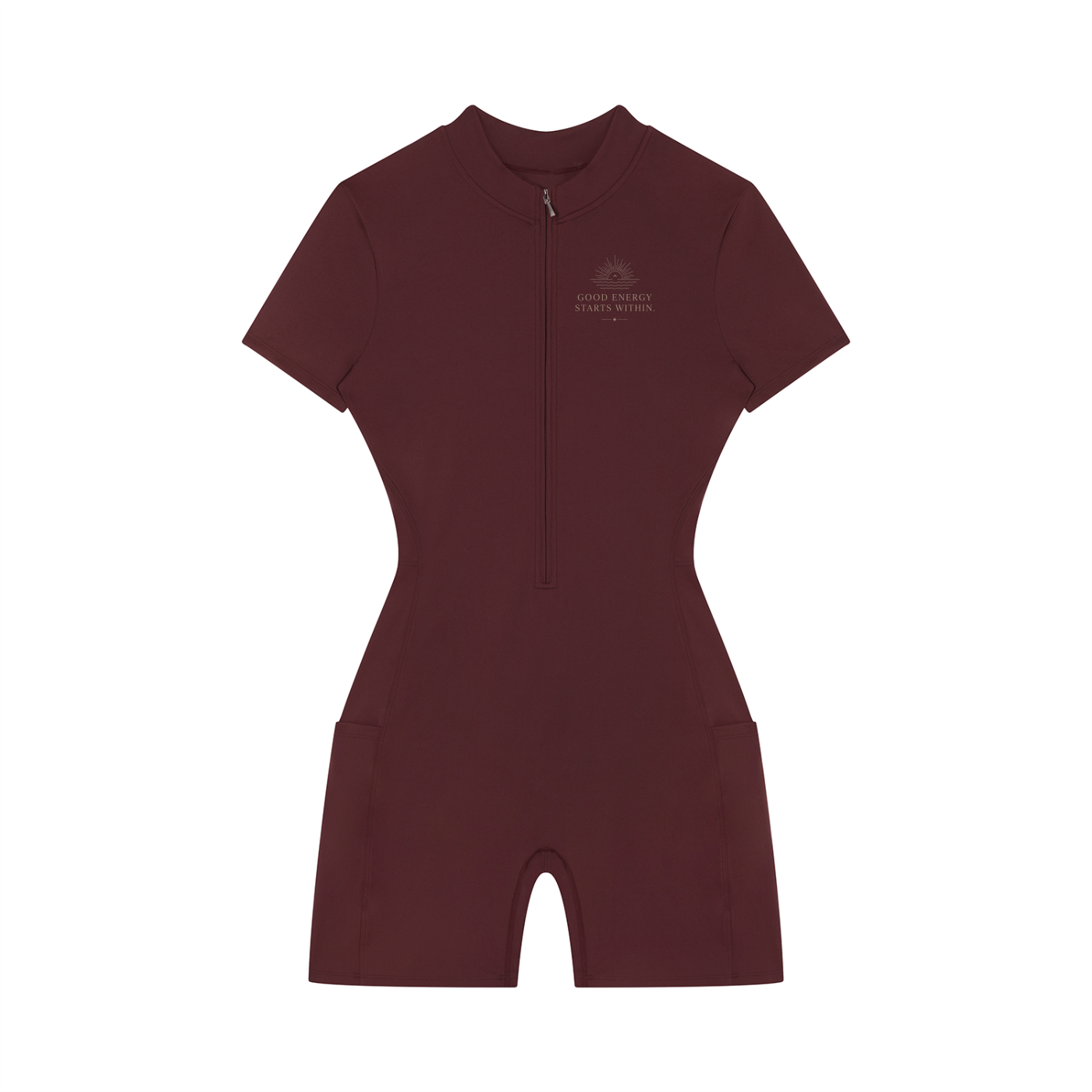 Mindezy Women's Quarter-Zip Short Sleeve Romper