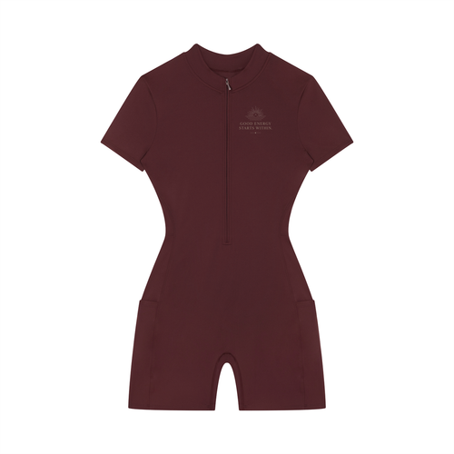 Mindezy Women's Quarter-Zip Short Sleeve Romper