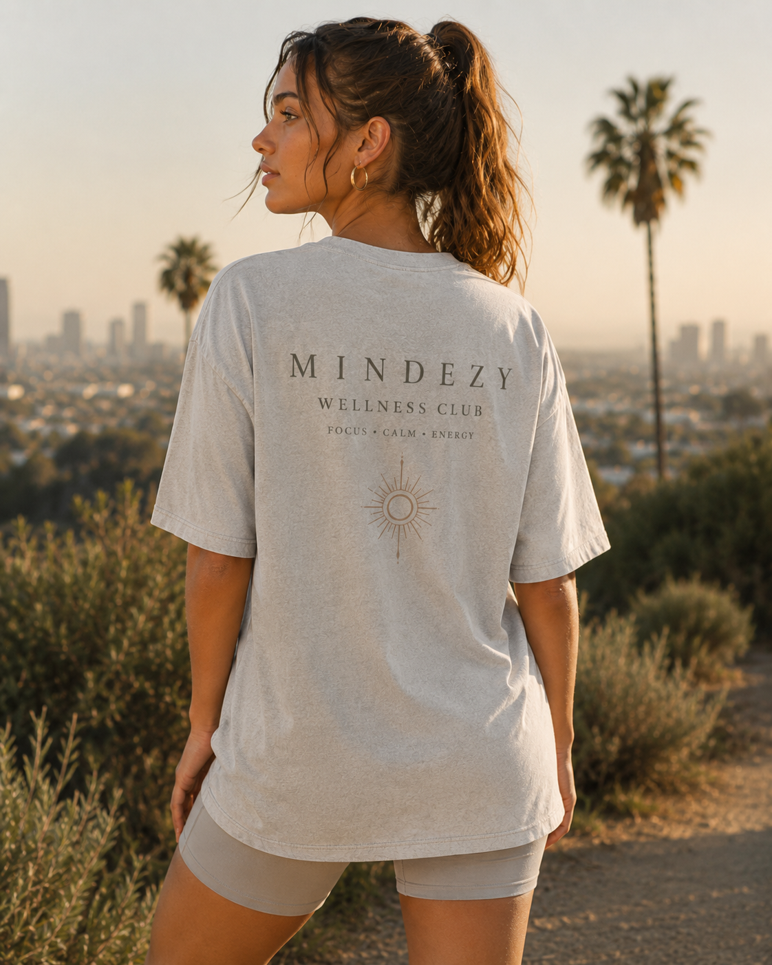 "Good Energy Starts Within" - Washed  Oversized Cotton, Premium Mindezy T-Shirt