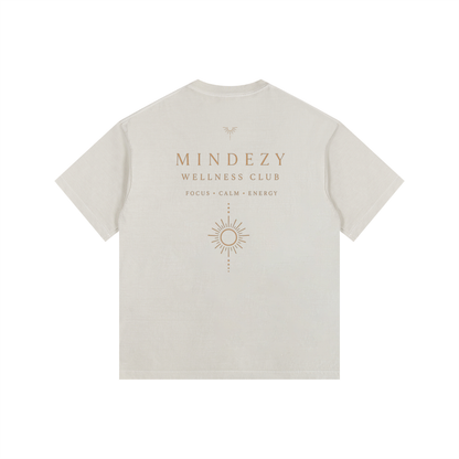 "Clean Energy" - Vintage Washed Oversized Cotton, Light Apricot Premium Mindezy T-Shirt