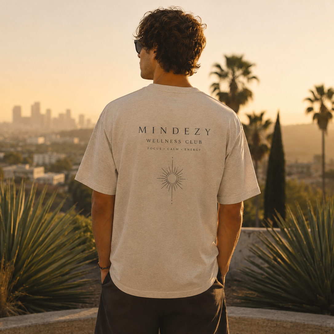 "Good Energy Starts Within" - Washed  Oversized Cotton, Premium Mindezy T-Shirt