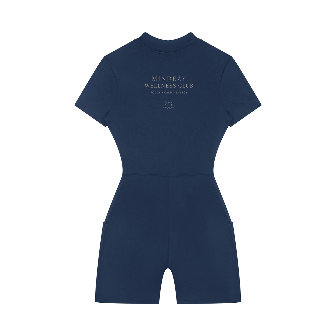 Mindezy Women's Quarter-Zip Short Sleeve Romper