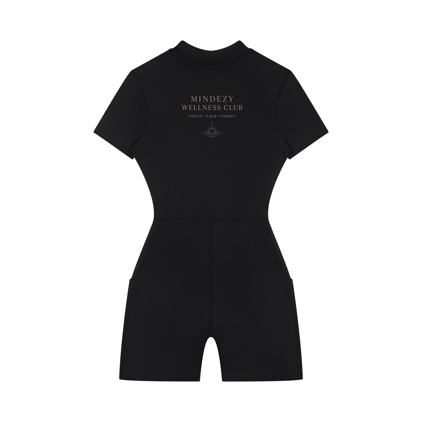 Mindezy Women's Quarter-Zip Short Sleeve Romper